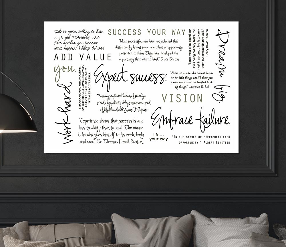 Work Hard Dream Big Expect Success Print Poster Wall Art