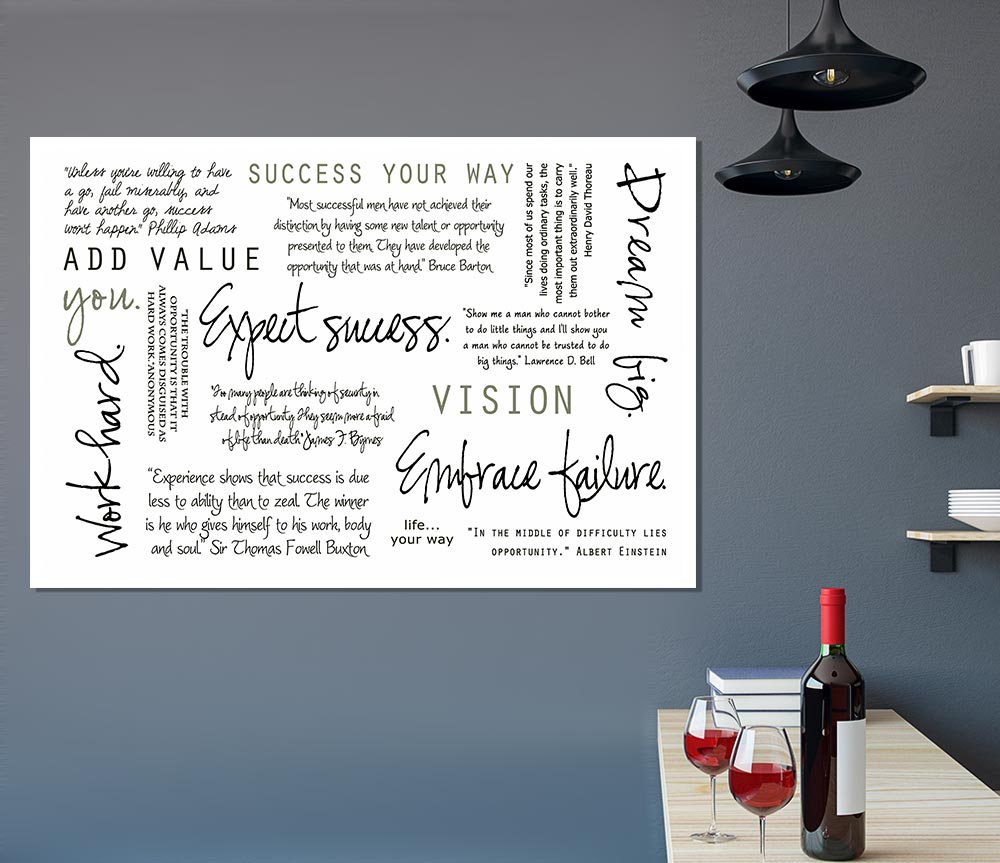 Work Hard Dream Big Expect Success Print Poster Wall Art