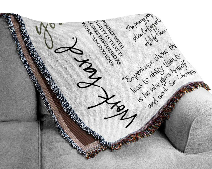 Work Hard Dream Big Expect Success Woven Blanket