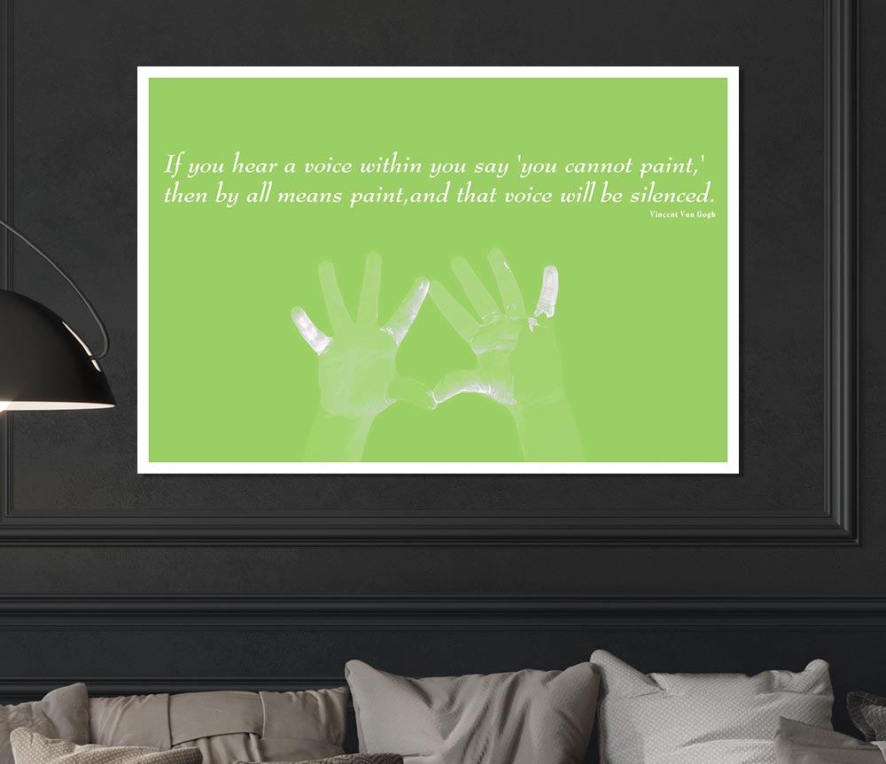 Vincent Van Gogh If You Hear A Voice Lime Green Print Poster Wall Art