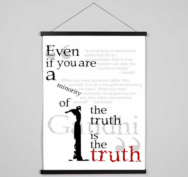 Motivational Quote Gandhi The Truth Is The Truth Hanging Poster - Wallart-Direct UK