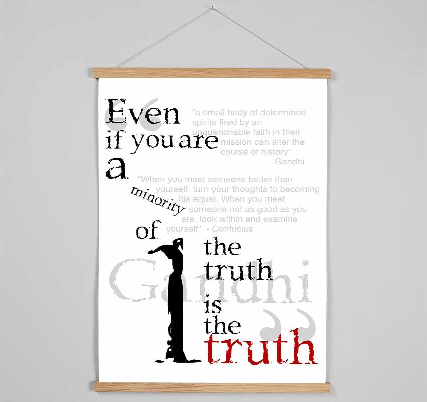 Motivational Quote Gandhi The Truth Is The Truth Hanging Poster - Wallart-Direct UK