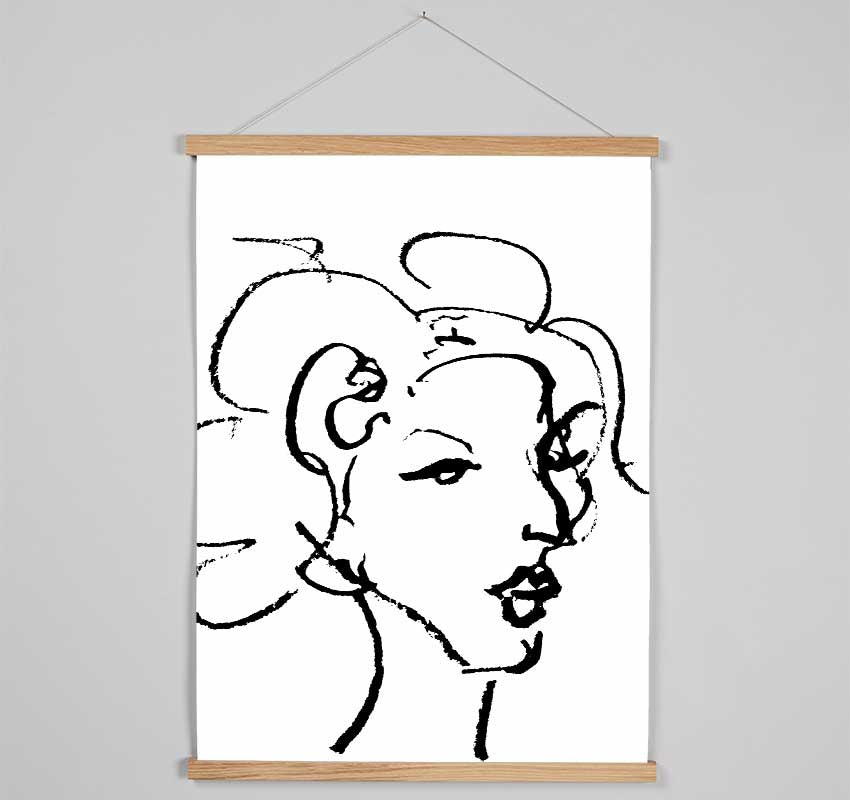 Pretty Lady Sketch Hanging Poster - Wallart-Direct UK