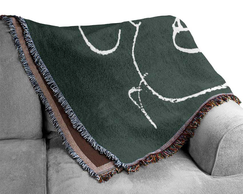 Pretty Lady Sketch Grey Woven Blanket