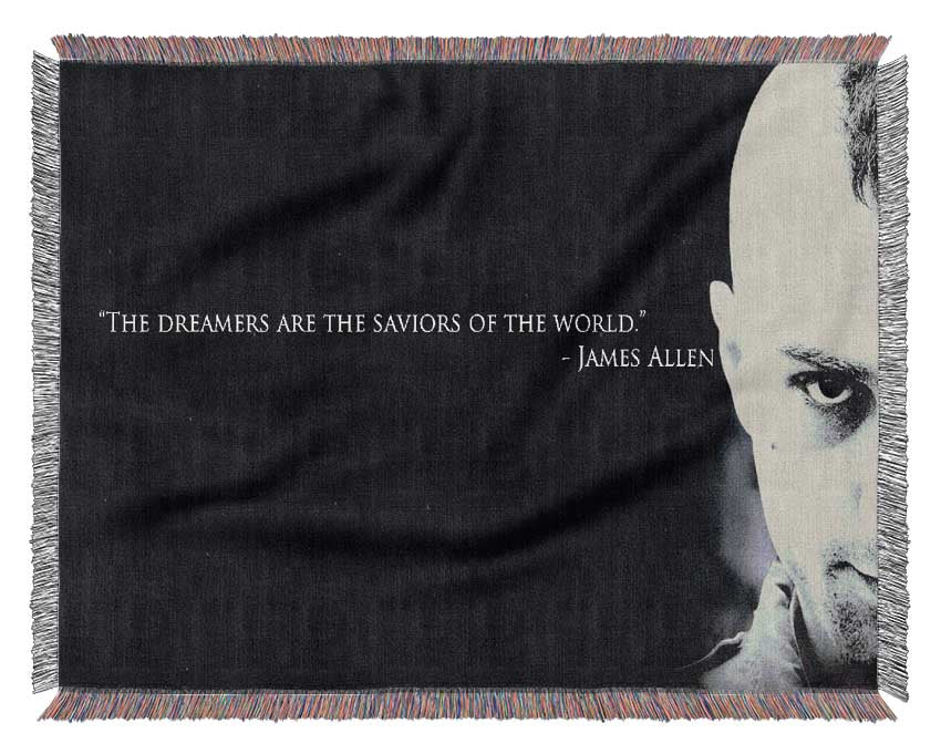 Motivational Quote James Allen The Dreamers Woven Blanket