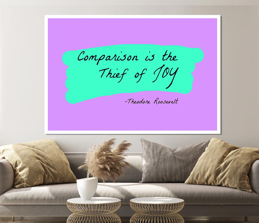 Theodore Roosevelt Comparison Is The Thief Of Joy Print Poster Wall Art