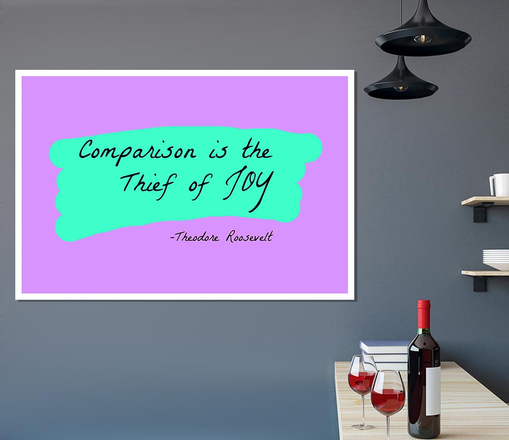 Theodore Roosevelt Comparison Is The Thief Of Joy Print Poster Wall Art