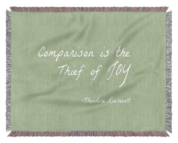 Theodore Roosevelt Comparison Is The Thief Of Joy Lime Green Woven Blanket