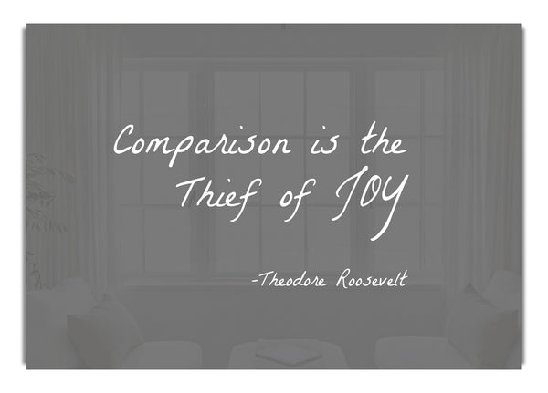 Theodore Roosevelt Comparison Is The Thief Of Joy Grey