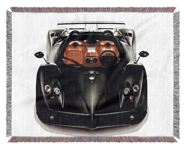 Zonda Jet Black Woven Blanket