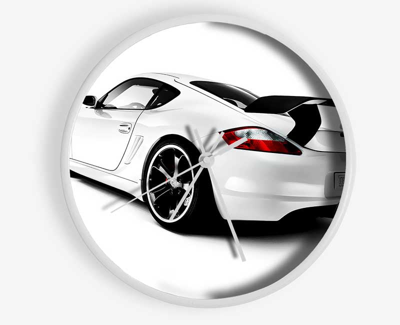 White Porsche Gt Rear Clock - Wallart-Direct UK