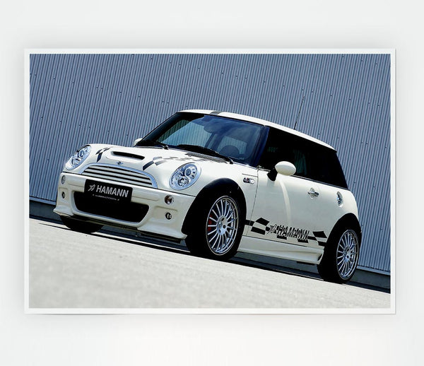 White Mini Side Profile Print Poster Wall Art