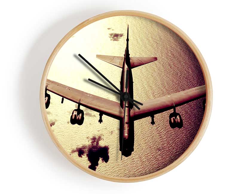 War Plane Over The Ocean Clock - Wallart-Direct UK