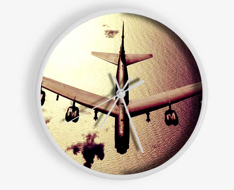 War Plane Over The Ocean Clock - Wallart-Direct UK