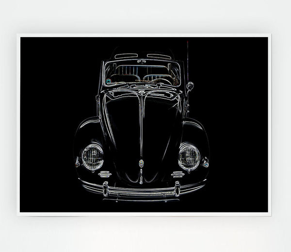 Vw Beatle Print Poster Wall Art