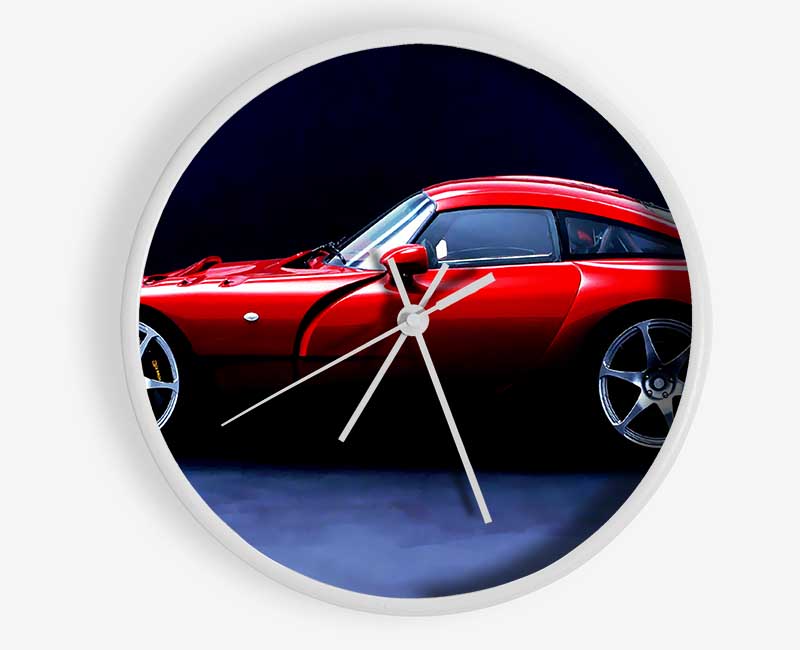 Tvr Red Side Profile Clock - Wallart-Direct UK