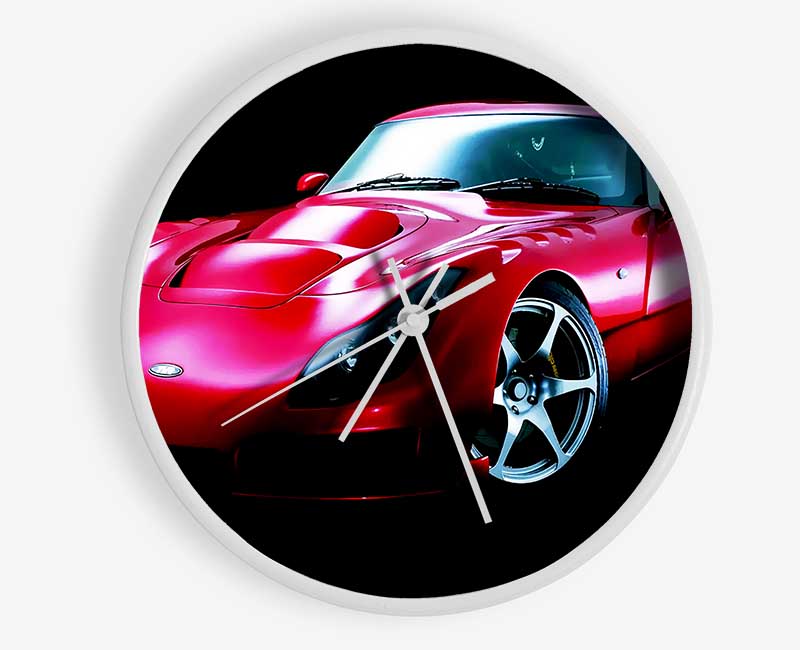 Tvr Red Front View Clock - Wallart-Direct UK