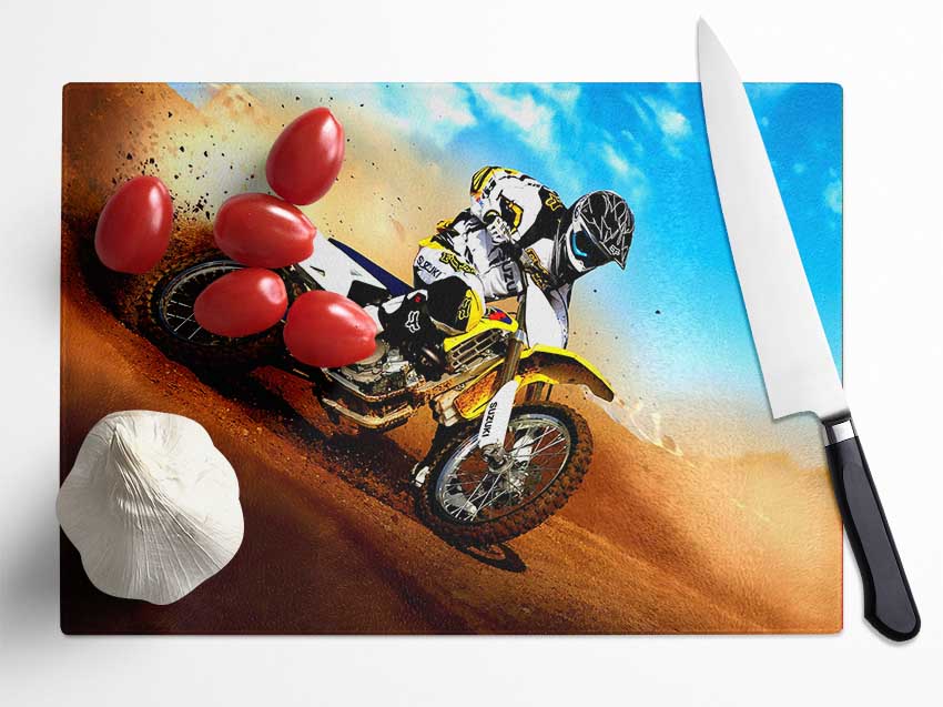 Suzuki Motocross Glass Chopping Board