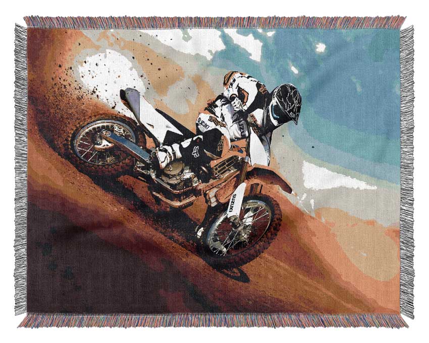 Suzuki Motocross Woven Blanket