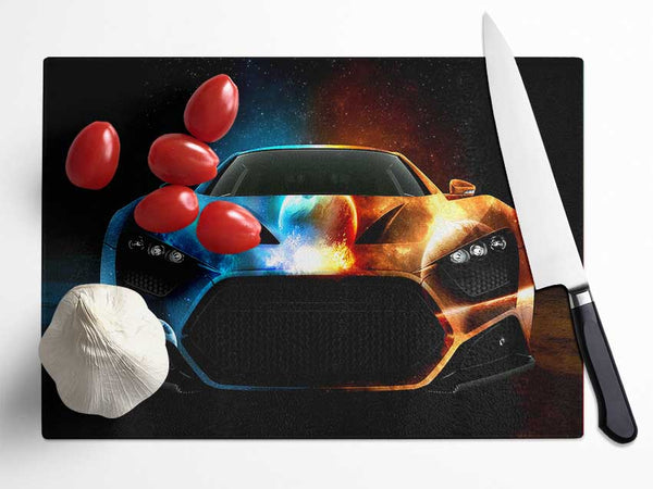 Space Car Glass Chopping Board