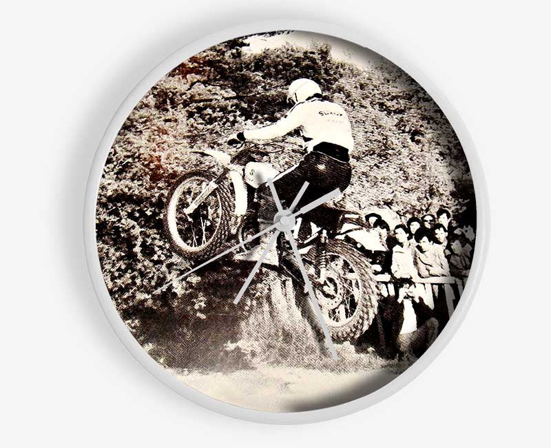 Retro Motorcross Jump Clock - Wallart-Direct UK