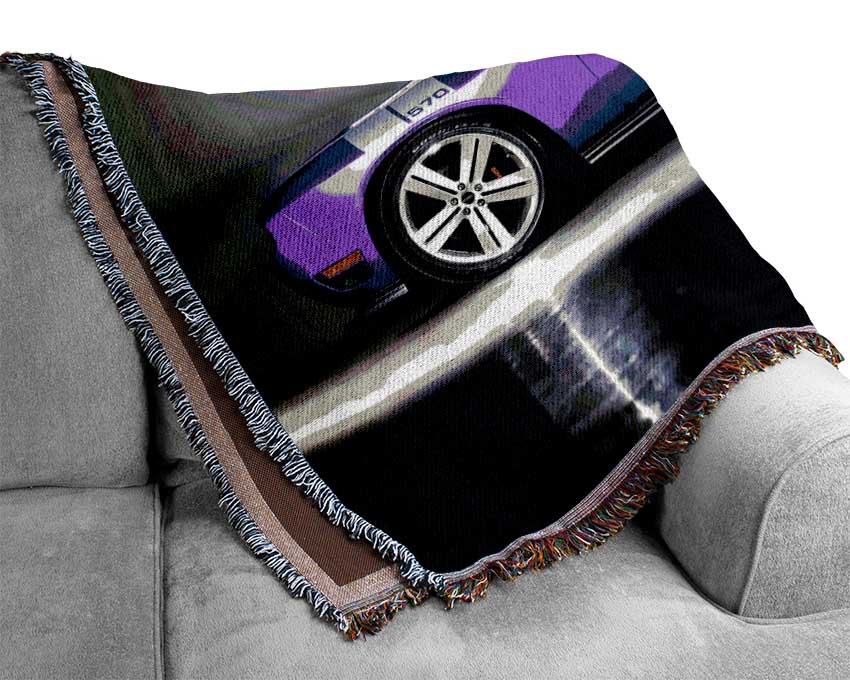 Purple Mustang Woven Blanket