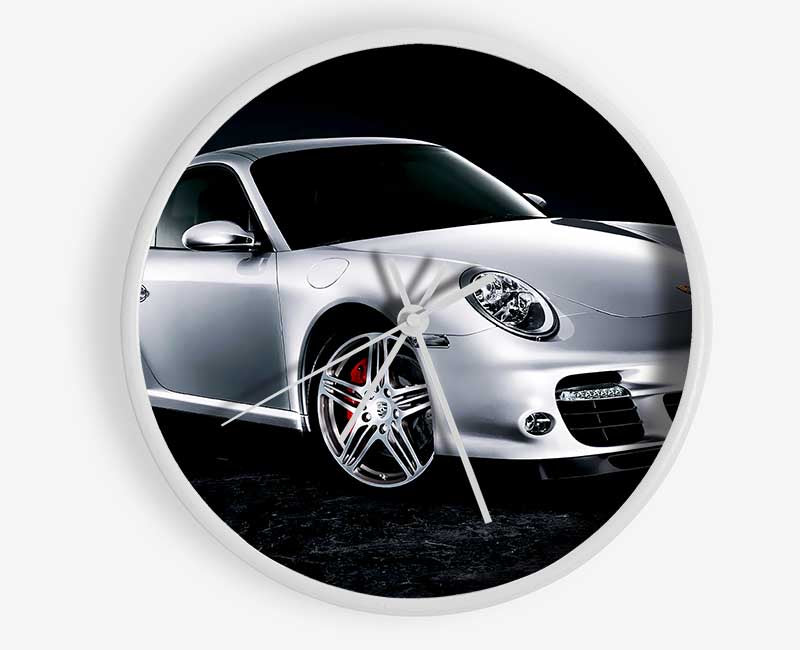 Porsche 911 Silver Beauty Clock - Wallart-Direct UK