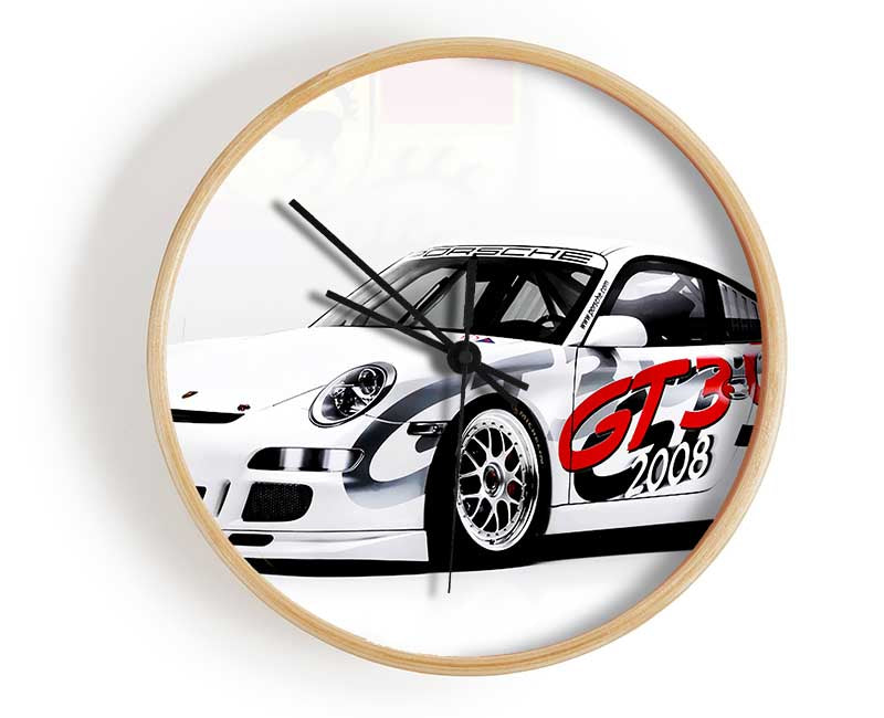 Porsche 911 GT3 B n W Red Clock - Wallart-Direct UK