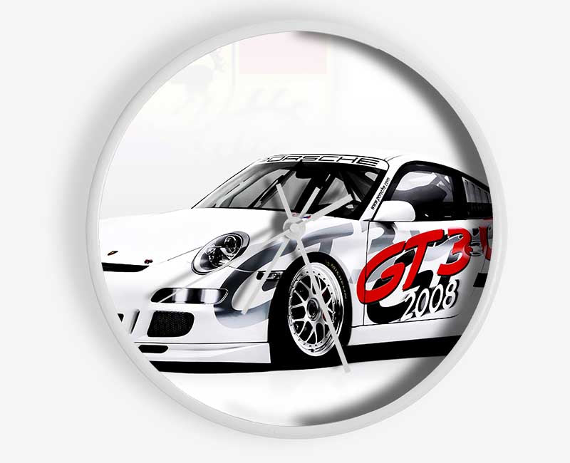 Porsche 911 GT3 B n W Red Clock - Wallart-Direct UK