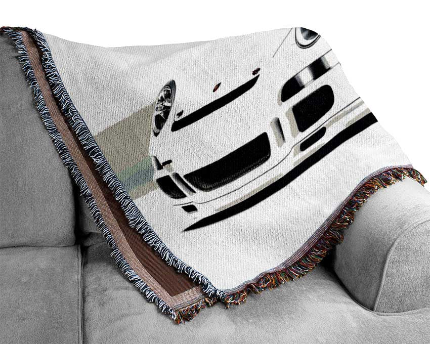 Porsche 911 GT3 B n W Red Woven Blanket