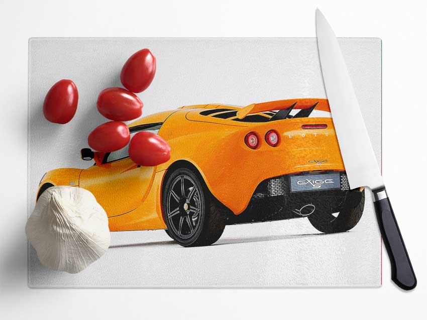 Orange Lotus Elite Rear Glass Chopping Board