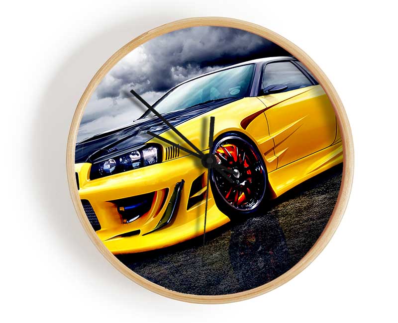 Nissan Skyline Yellow Clock - Wallart-Direct UK