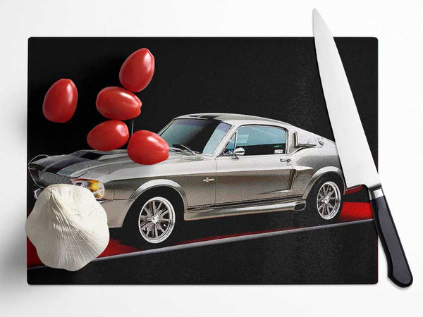 Mustang Shelby Side Profile Glass Chopping Board