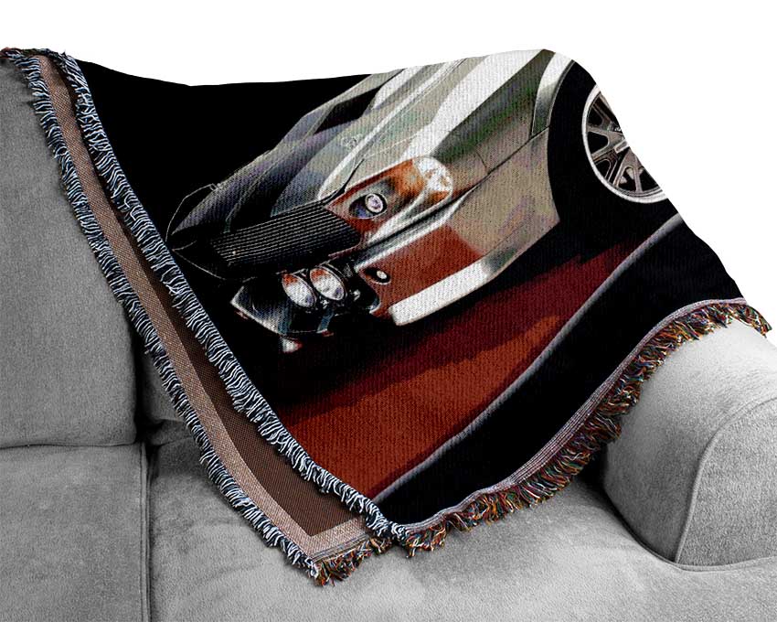 Mustang Shelby Side Profile Woven Blanket