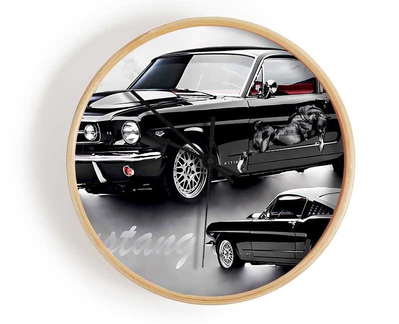 Mustang 65 Black Clock - Wallart-Direct UK