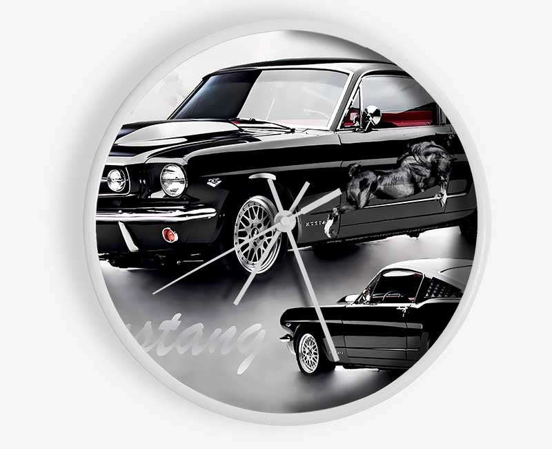 Mustang 65 Black Clock - Wallart-Direct UK