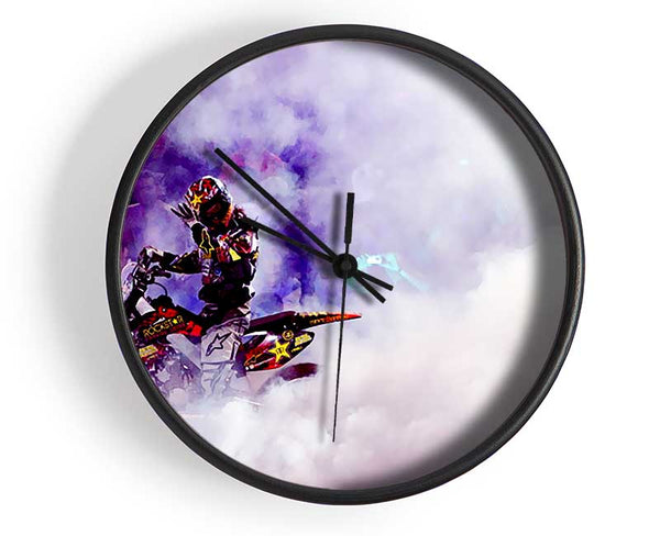 Motorcross Stunt Driver Clock - Wallart-Direct UK