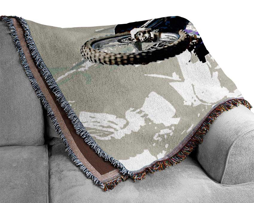 Motorcross Free Styler From Above Woven Blanket