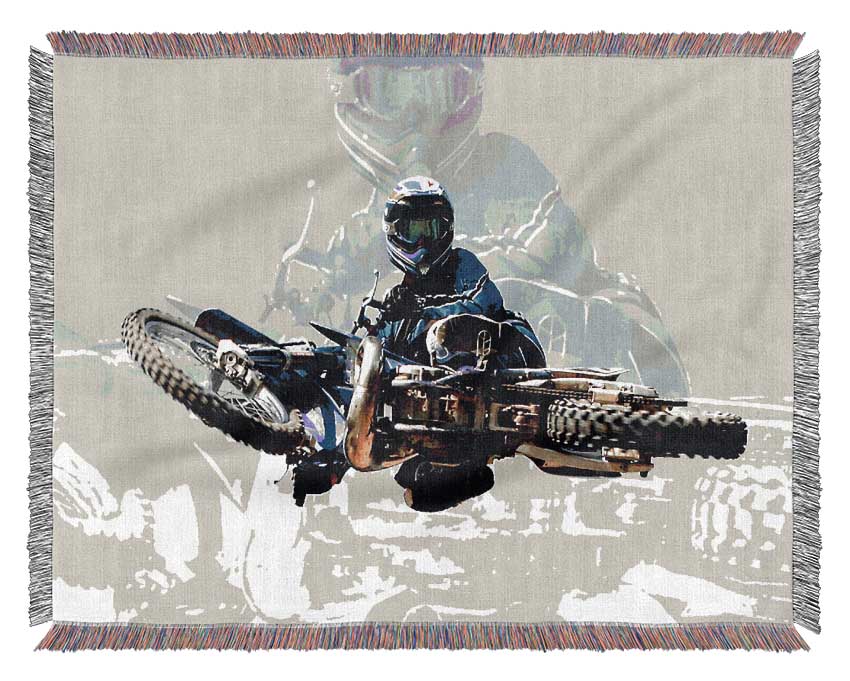 Motorcross Free Styler From Above Woven Blanket