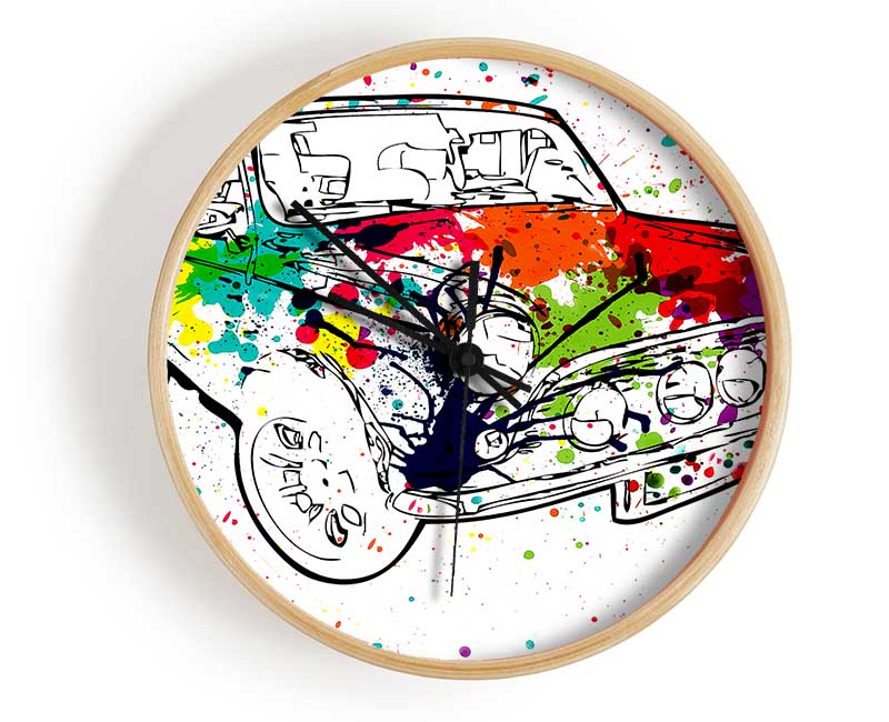 Mini Rainbow Paint Splat Clock - Wallart-Direct UK