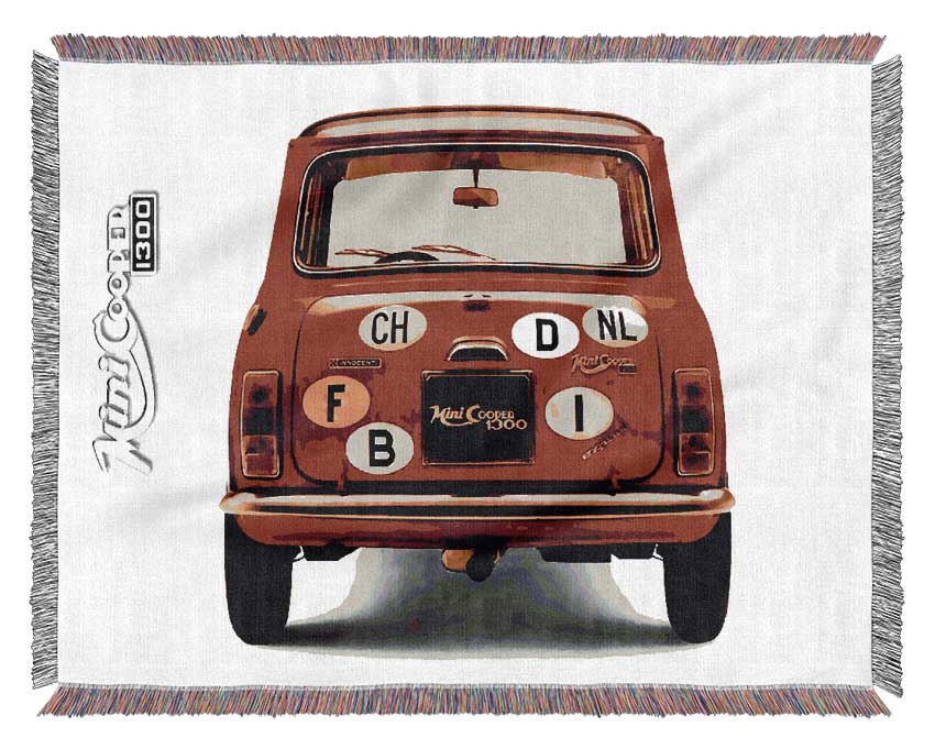 Mini Cooper Retro Rear Woven Blanket