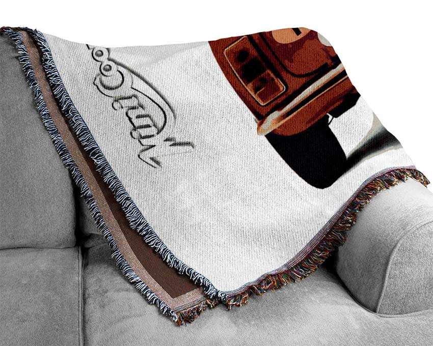 Mini Cooper Retro Rear Woven Blanket