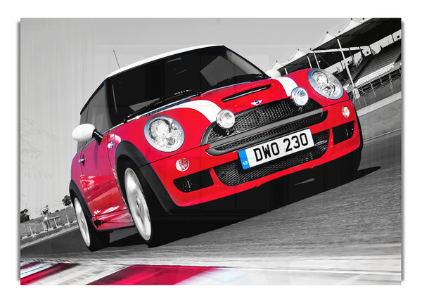 Mini Cooper On The Tracks Transport Canvas