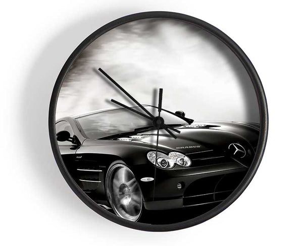 Mercedes Maclaren Black And White Clock - Wallart-Direct UK