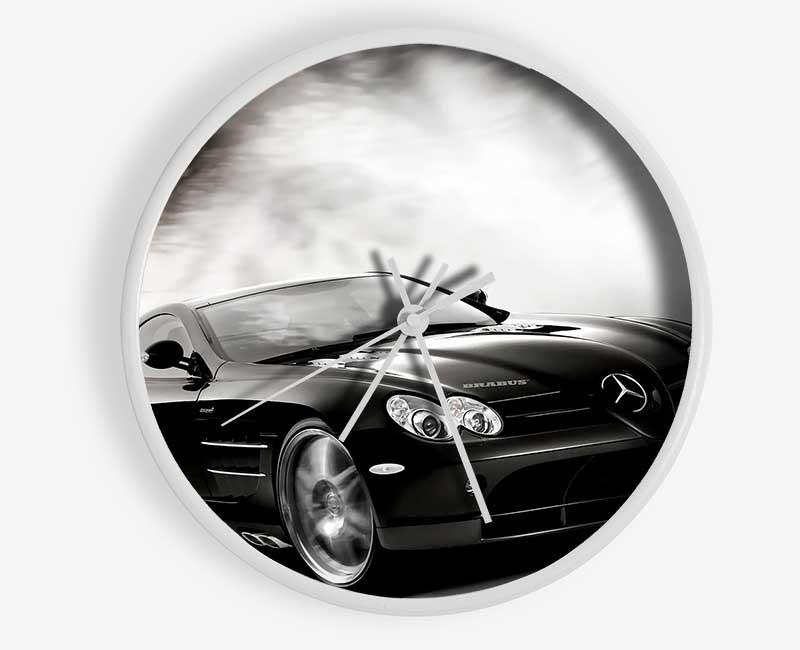 Mercedes Maclaren Black And White Clock - Wallart-Direct UK