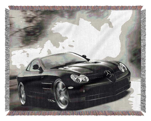 Mercedes Maclaren Black And White Woven Blanket