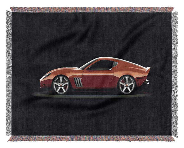 Maserati Red Side Profile Woven Blanket