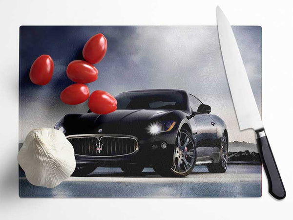 Maserati Black Beauty Glass Chopping Board