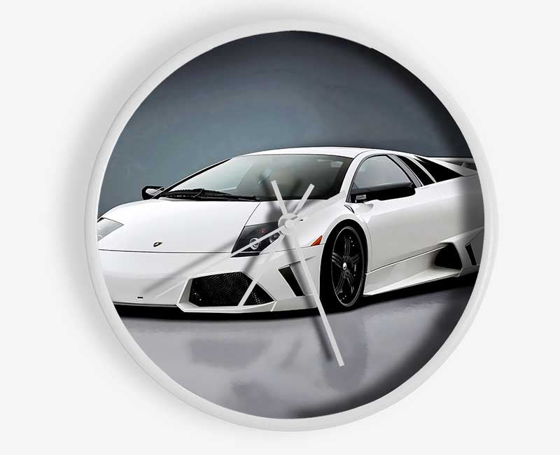 Lamborghini Snow White Clock - Wallart-Direct UK