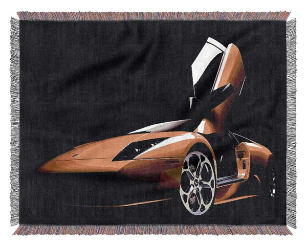 Lamborghini Doors Yellow Woven Blanket